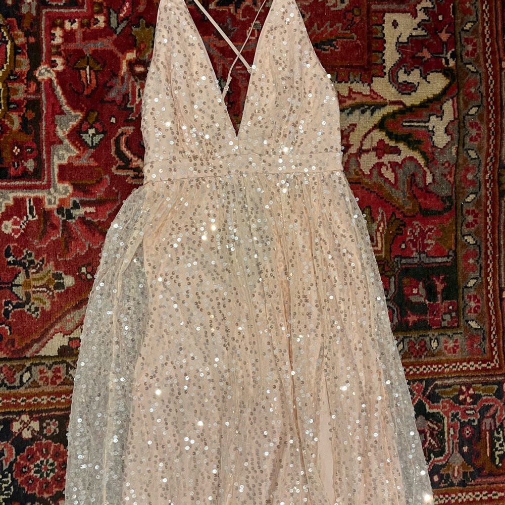 Lulu's Sparkling Blush Maxi Dress - Picture 3 of 7